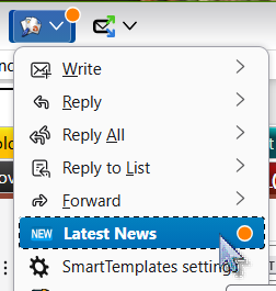 change log via latest news menu item