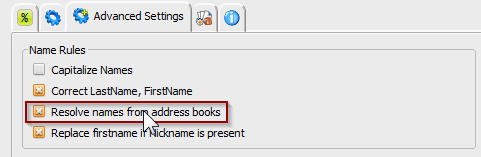 Resolve Names from Address book