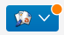 Sleeker new blue button with orange badge